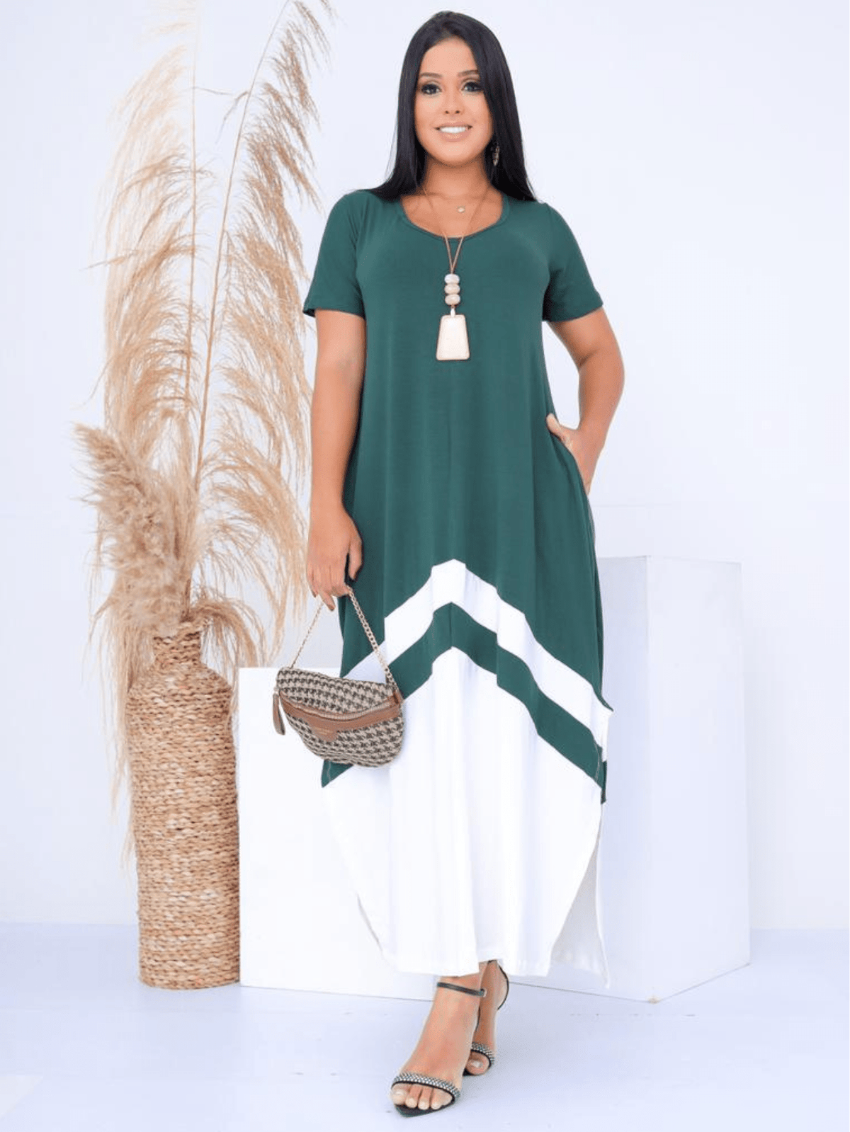 Vestido Feminino Longo Faixa Saruel Max Fenda Lateral Em Viscolycra Moda Festa Feminina